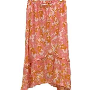 Candace Cameron Bure Plus 1X Petite Midi SKIRT A-Line Trapeze Floral 1XP NEW QVC